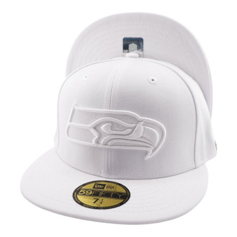 Seattle Seahawks New Era White On White 59FIFTY Fitted Hat