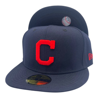 Cleveland Indians New Era All Navy Road Authentic Collection On-Field 59FIFTY Fitted Hat