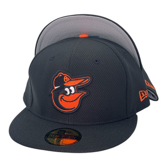 Baltimore Orioles New Era All Black With Orange New Era Logo On The Side Diamond Era 59FIFTY Fitted Hat