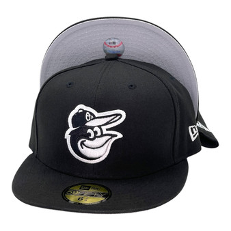 Baltimore Orioles New Era All Black With White Logo 59FIFTY Fitted Hat