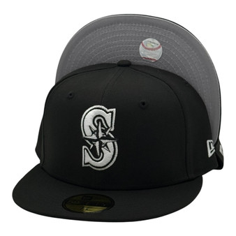 Seattle Mariners New Era 1 Black And White With 3D Foam Batter Man 59FIFTY Fitted Hat