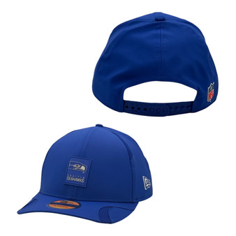 Seattle Seahawks New Era Royal Blue 2025 Side Line Retro Patch 9FORTY M-Crown Adjustable Snapback Hat