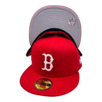 Boston Red Sox New Era All Red With White Logo 59FIFTY Fitted Hat