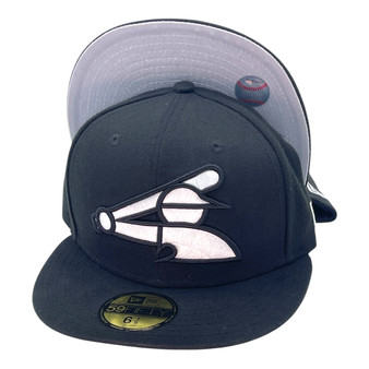 Chicago White Sox New Era All Black With White Batterman Logo 59FIFTY Fitted Hat