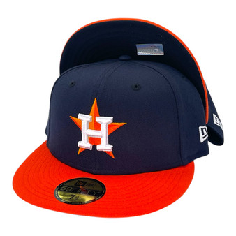 Houston Astros New Era Navy/Orange Bill Road Authentic Collection On-Field 59FIFTY Fitted Hat