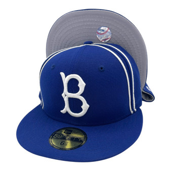 Brooklyn Dodgers New Era All Royal Blue With White Logo And White Piping Cooperstown 59FIFTY Fitted Hat
