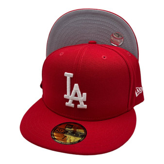 Los Angeles Dodgers New Era All Red With White Logo 59FIFTY Fitted Hat