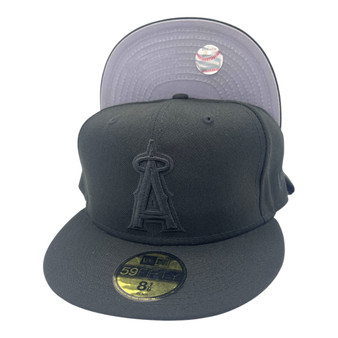 Los Angeles Angels New Era Black On Black 59FIFTY Fitted Hat