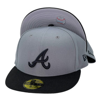 Atlanta Braves New Era Storm Gray With Black Bill 59FIFTY Fitted Hat