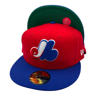 Montreal Expos New Era Red/Royal Blue Bill Cooperstown Logo 59FIFTY Fitted Hat