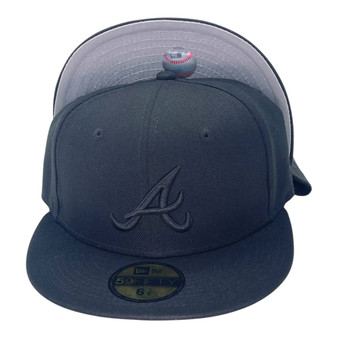 Atlanta Braves New Era Black On Black 59FIFTY Fitted Hat