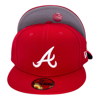 Atlanta Braves New Era All Red With White Logo 59FIFTY Fitted Hat