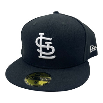 St. Louis Cardinals New Era All Black With White Logo 59FIFTY Fitted Hat