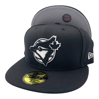 Toronto Blue Jays New Era Black With White And Gray Bottom 59FIFTY Fitted Hat