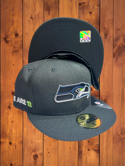 Seattle Seahawks New Era All Black 2020 NFL Draft Official 59FIFTY Fitted Hat