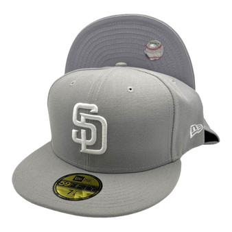 San Diego Padres New Era All Gray With White Logo 59FIFTY Fitted Hat