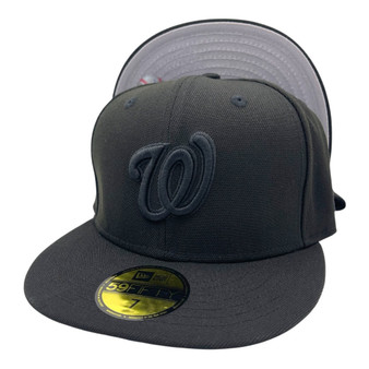 Washington Nationals New Era Black On Black 59FIFTY Fitted Hat