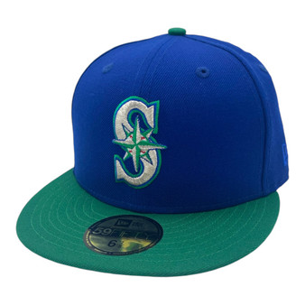 Seattle Mariners New Era All Royal Blue With Kelly Green Bill 59FIFTY Fitted Hat