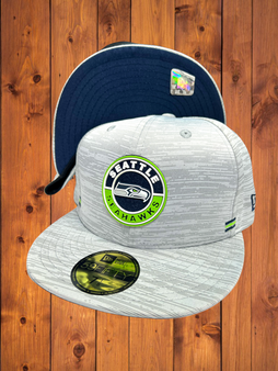 Seattle Seahawks New Era Light Gray 2020 NFL Official Sideline 59FIFTY Fitted Hat