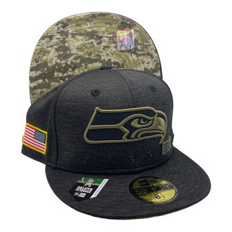 Seattle Seahawks New Era Black 2020 Salute to Service 59FIFTY Fitted Hat
