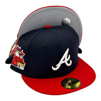 Atlanta Braves New Era Navy/Red Bill With 2000 All Star Game Patch On Side 59FIFTY Fitted Hat