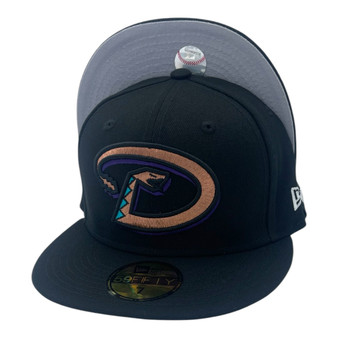 Arizona Diamondbacks New Era All Black With Cooperstown Logo 59FIFTY Fitted Hat