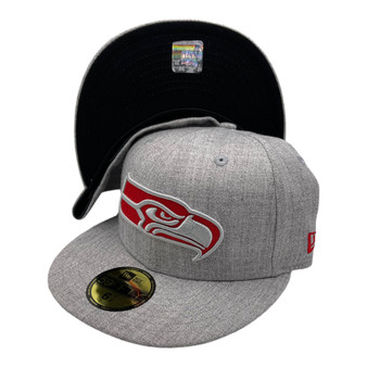Seattle Seahawks New Era All Heather Gray With Red Inside The Seahawk 59FIFTY Fitted Hat