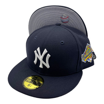 New York Yankees New Era All Navy With White Logo And 1996 World Series Patch On Side 59FIFTY Fitted Hat