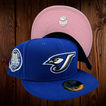 Toronto Blue Jays New Era Royal Blue/Pink Bottom With 30TH Anniversary Patch On Side 59FIFTY Fitted Hat