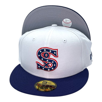 Chicago White Sox New Era White/Navy Bill 1917 Cooperstown Logo 59FIFTY Fitted Hat