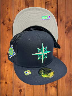 Seattle Mariners New Era All Navy 2022 Spring Training 59FIFTY Trucker Mesh Fitted Hat