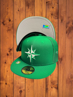 Seattle Mariners New Era All Kelly Green 2022 Spring Training 59FIFTY Trucker Mesh Fitted Hat
