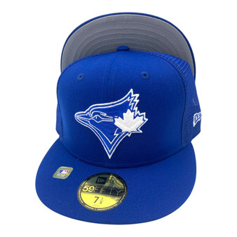 Toronto Blue Jays New Era All Royal Blue/Gray UV 2022 Batting Practice 59FIFTY Trucker Mesh Fitted Hat