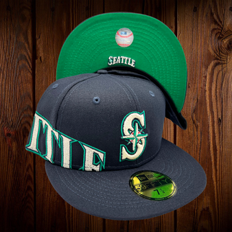 Seattle Mariners New Era All Navy/Green Bottom With Seattle Side Logo 59FIFTY Fitted Hat