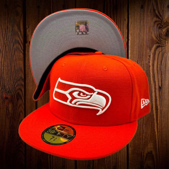 Seattle Seahawks New Era All Orange With Gray Bottom 59FIFTY Fitted Hat