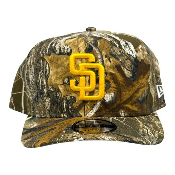San Diego Padres New Era Real Tree Classic Logo And Gray Bottom 9FIFTY A-Frame Adjustable Snapback Hat