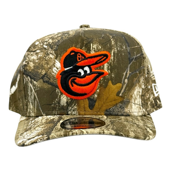 Baltimore Orioles New Era Real Tree Classic Logo And Gray Bottom 9FIFTY A-Frame Adjustable Snapback Hat