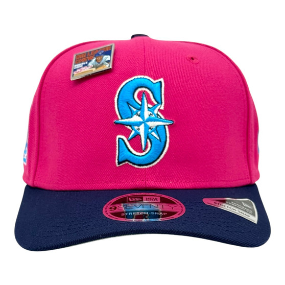 Seattle Mariners New Era Bubble Gum Pink/Navy Big league Chew 9SEVENTY Stretch Fit Snapback Hat