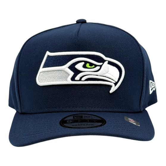 Seattle Seahawks New Era Navy With Classic Logo 9FIFTY A-Frame Adjustable Snapback Hat