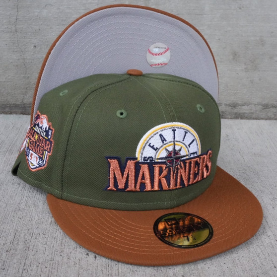 Seattle Mariners New Era Rifle Green/Toasted Peanut Brim And Gray Bottom With 2023 All-Star Game Patch On Side 59FIFTY Fitted Hat