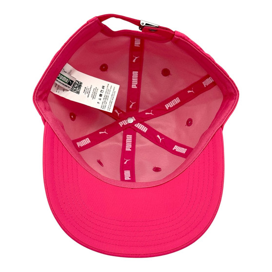 Puma Pink With Iron On Chrome Logo On Side Unstructured Adjustable Strap-Back Hat