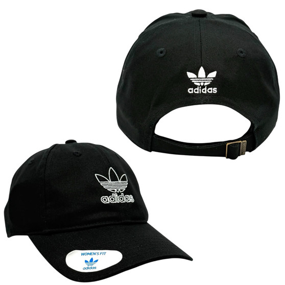 Adidas Women’s Black Classic Logo Unstructured Adjustable Strap-Back Hat