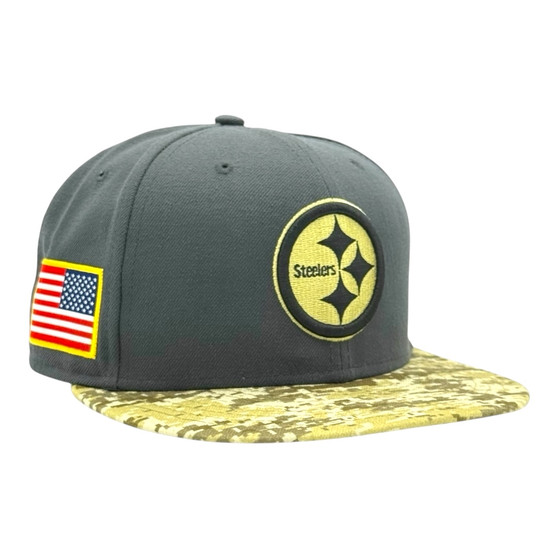 Pittsburgh Steelers New Era Dark Gray/Camo Salute to Service 2016 Sideline Official 59FIFTY Fitted Hat