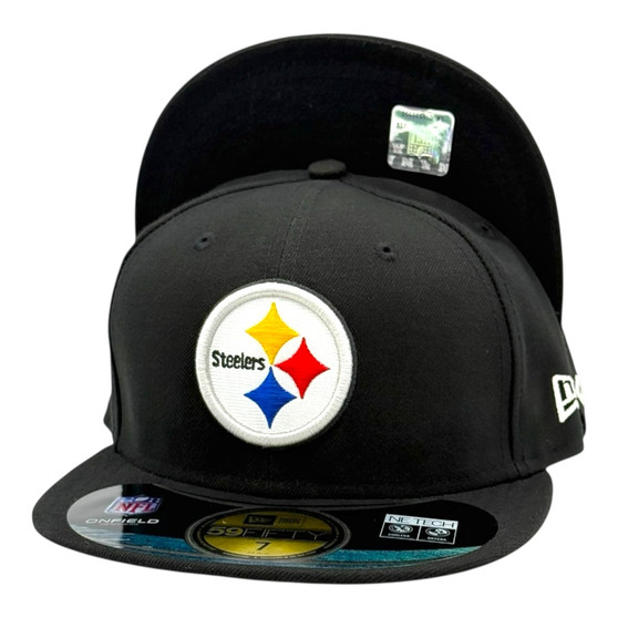 Pittsburgh Steelers New Era Black Basic With NFL Logo On Back 59FIFTY Fitted Hat