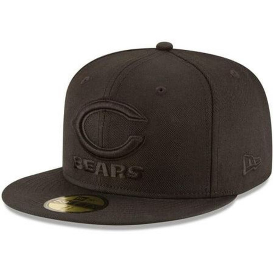 Chicago Bears New Era Black On Black 59FIFTY Fitted Hat