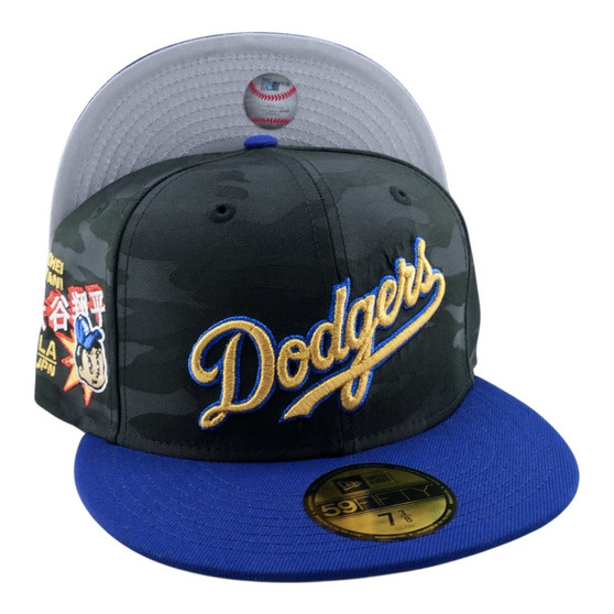 Los Angeles Dodgers New Era Tonal Camo/Royal Blue Bill And Gray Bottom With Shohei Ohtani Patch On Side 59FIFTY Fitted Hat