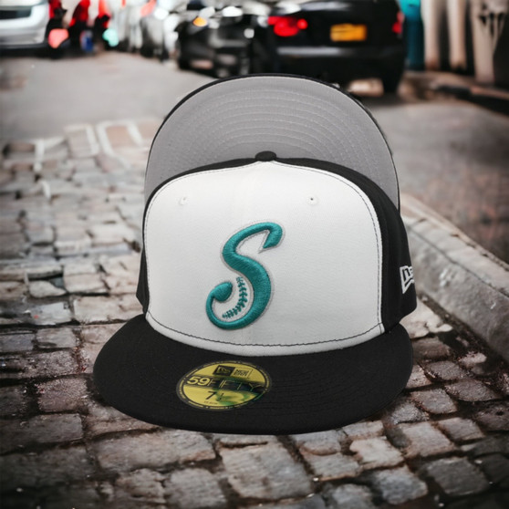 Saraperos De Saltillo New Era Black And White With Gray Bottom 59FIFTY Fitted Hat