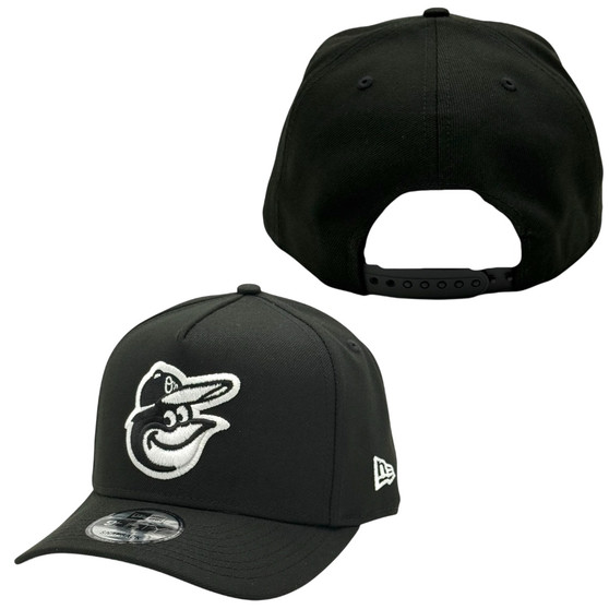 Baltimore Orioles New Era Black And White Classic Logo 9FIFTY A-Frame Adjustable Snapback Hat