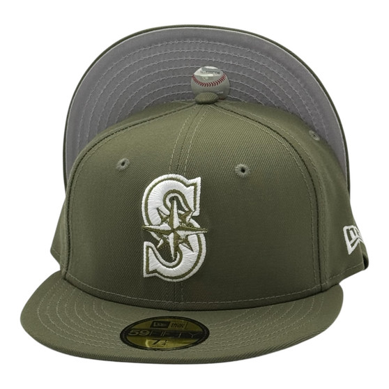 Seattle Mariners New Era All Olive Green And Gray Bottom 59FIFTY Fitted Hat