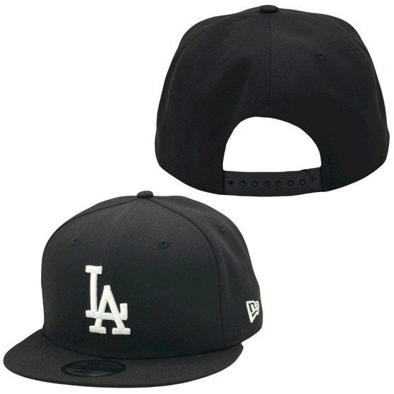Los Angeles Dodgers New Era Black And White Gray Bottom Basic 9FIFTY Adjustable Snapbacks Hat